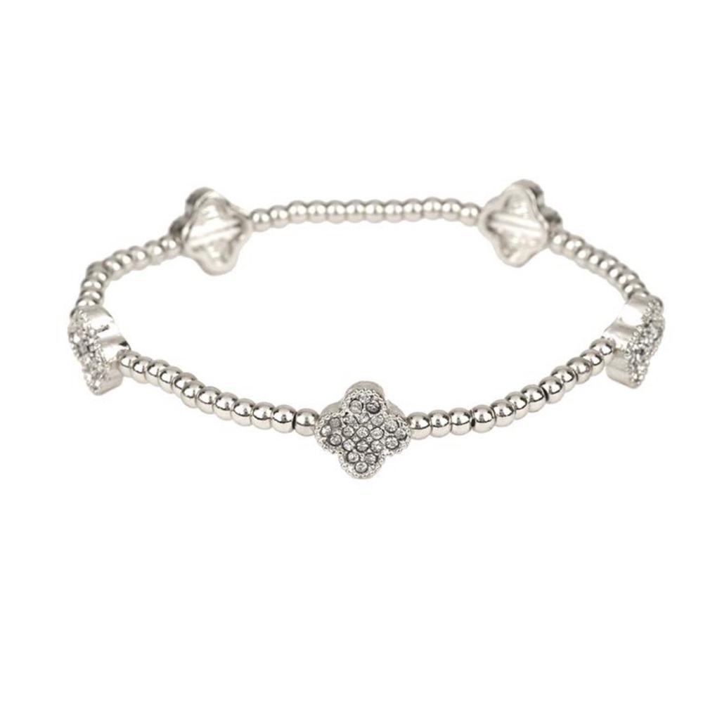 Metal Clover Stretch Bracelet
